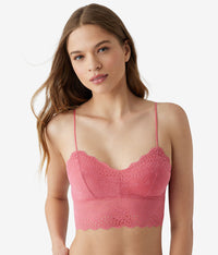 Inspired Eyelet Bralette: Slate Rose