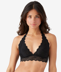 Inspired Eyelet Halter Bralette: Night