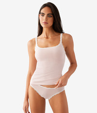 Inspired Eyelet Shelf Bra Cami: Rose Smoke