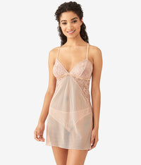 Lace Encounter Chemise: Rose Smoke