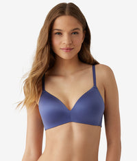 Future Foundation Wire Free T-Shirt Bra with Lace: Indigo Blue
