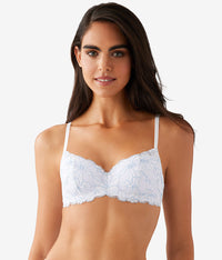 Feeling Famous Balconette Contour Bra: White/Frozen Fjord