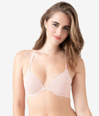 Inspired Eyelet Front Close T-Shirt Bra: Rose Smoke