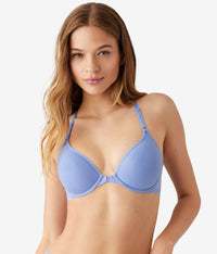 Inspired Eyelet Front Close T-Shirt Bra: Pale Iris