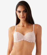 Feeling Famous Balconette Contour Bra: Rose Smoke/White