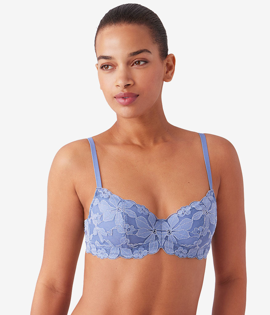 Feeling Famous Balconette Contour Bra: Country Blue/Bright White