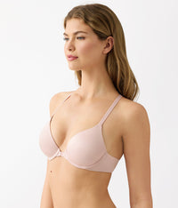 Future Foundation Front Close Racerback Bra: Rose Smoke