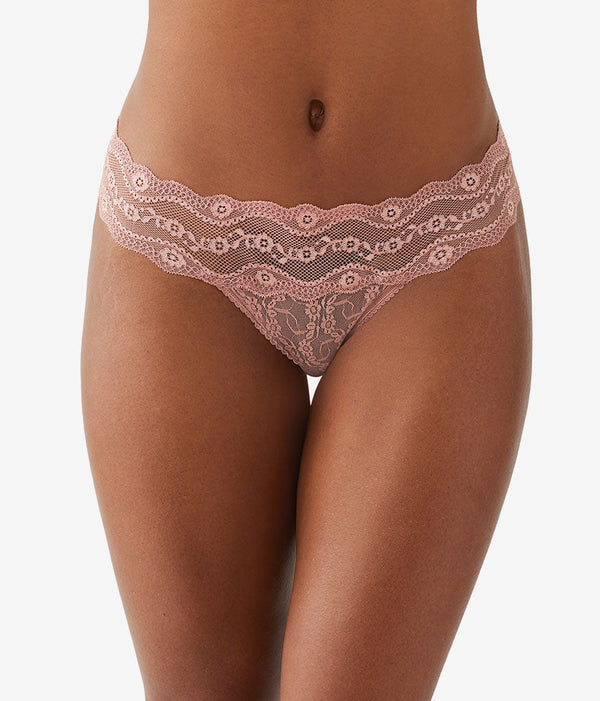 Lace Kiss Thong: Burlwood