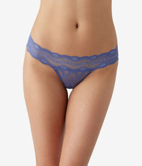 Lace Kiss Thong: Indigo Blue