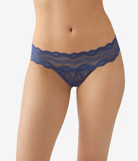 Lace Kiss Thong: Crown Blue