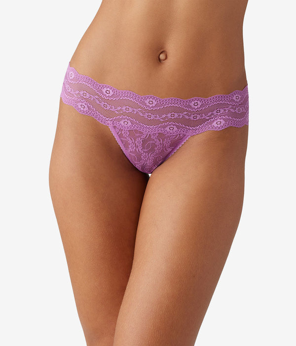 Lace Kiss Thong: Mulberry