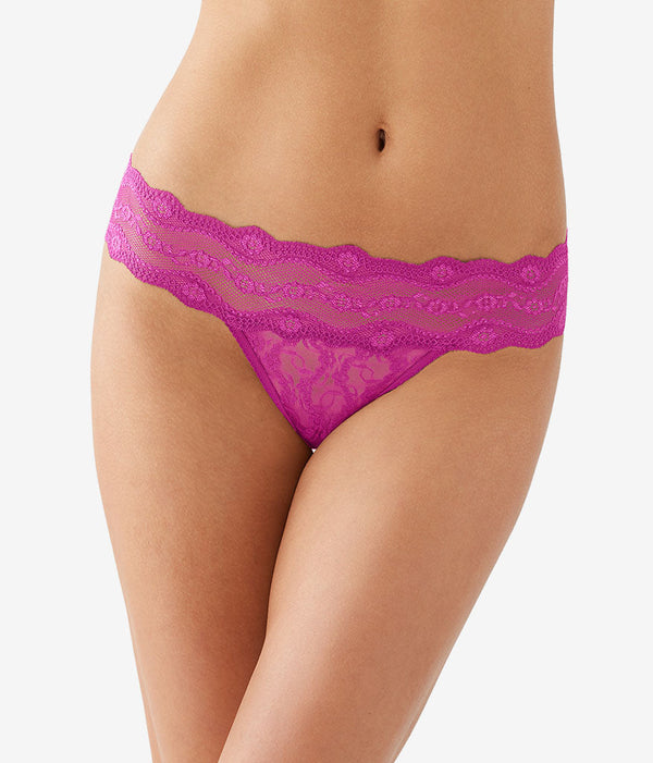Lace Kiss Thong: Fuchsia Red