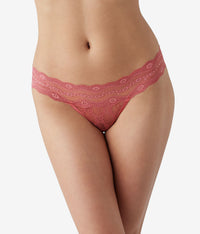 Lace Kiss Thong: Slate Rose