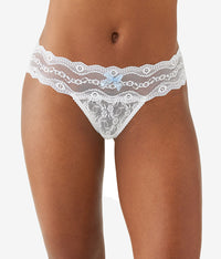 Lace Kiss Thong: White
