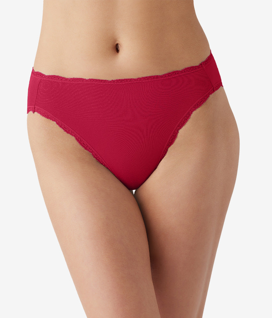 Inspired Eyelet Hi-Leg: Cerise