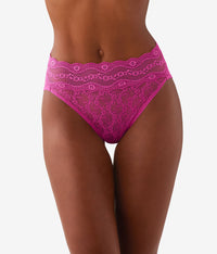 Lace Kiss Hi-Leg: Fuchsia Red