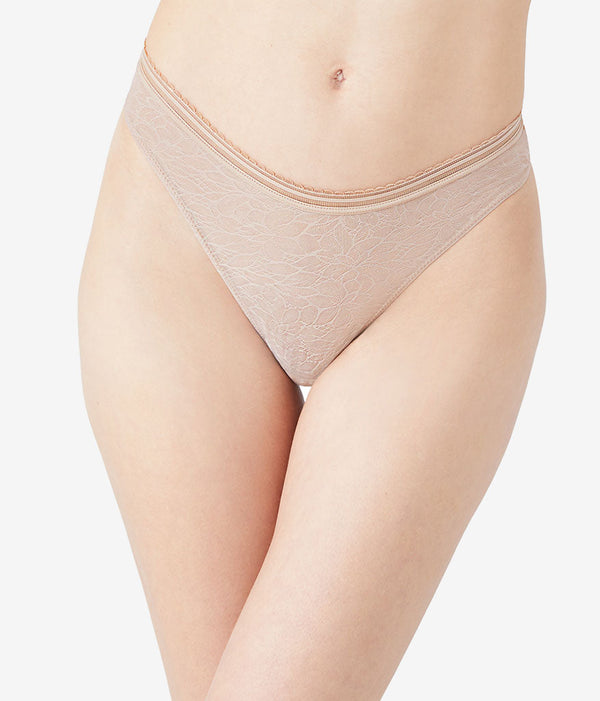 Etched in Style Thong: Au Natural