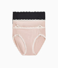 Inspired Eyelet Hi-Leg Panty Pack: Rose Smoke/Rose Smoke/Night