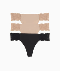 b.bare Thong Panty Pack: Au Natural/Au Natural/Night