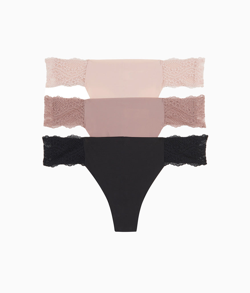b.bare Thong Panty Pack: Rose Smoke/Antler/Night