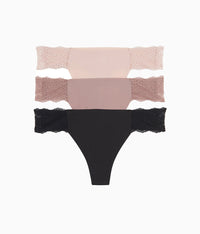 b.bare Thong Panty Pack: Rose Smoke/Antler/Night