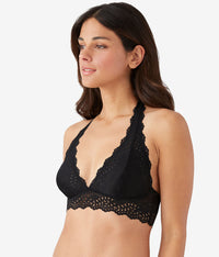 Inspired Eyelet Halter Bralette: Night