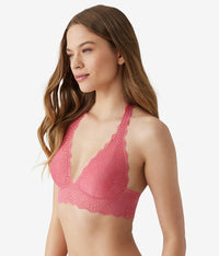 Inspired Eyelet Halter Bralette: Slate Rose