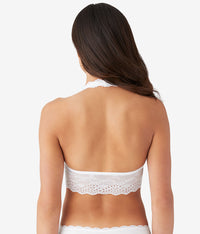 Inspired Eyelet Halter Bralette: White