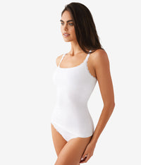 Inspired Eyelet Shelf Bra Cami: White