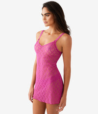 Lace Kiss Chemise: Fuchsia Red