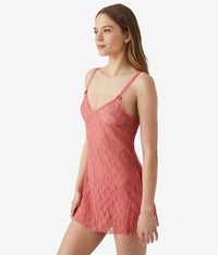 Lace Kiss Chemise: Slate Rose