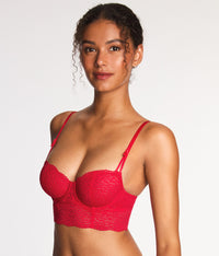 Untamed Demi Longline Bra: Lipstick Red
