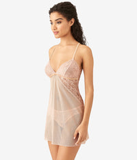 Lace Encounter Chemise: Rose Smoke