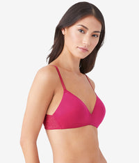 Future Foundation Wire Free T-Shirt Bra with Lace: Bright Rose