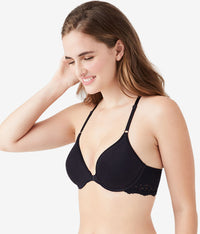 Inspired Eyelet Front Close T-Shirt Bra: Night
