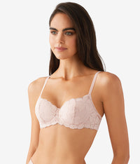 Feeling Famous Balconette Contour Bra: Rose Smoke/White