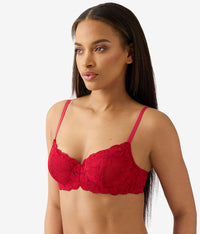 Feeling Famous Balconette Contour Bra: Chili Pepper/Biking Red