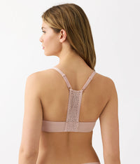 Future Foundation Front Close Racerback Bra: Rose Smoke