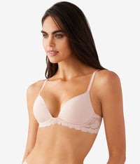 Feeling Famous Wire Free Push Up Bra: Rose Smoke/White