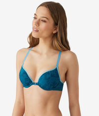Shadow Scene Front Close Push Up Bra: Blue Coral