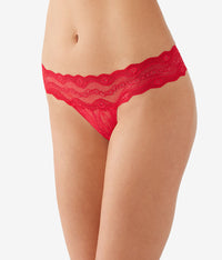 Lace Kiss Thong: Crimson Red