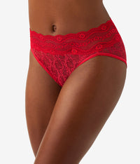 Lace Kiss Hi-Leg: Crimson Red