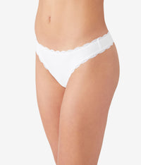Inspired Eyelet Thong: White