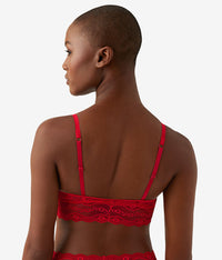 Lace Kiss Bralette: Crimson Red