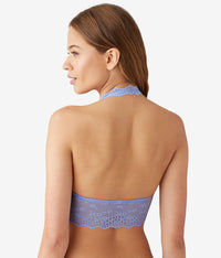 Inspired Eyelet Halter Bralette: Pale Iris