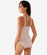 Inspired Eyelet Shelf Bra Cami: Rose Smoke