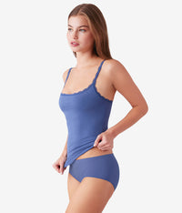 Inspired Eyelet Shelf Bra Cami: Vintage Indigo