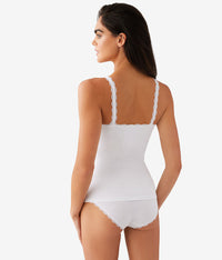 Inspired Eyelet Shelf Bra Cami: White