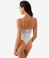 Feeling Famous Bodysuit: White/Frozen Fjord