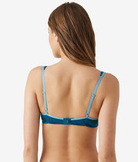 Shadow Scene Underwire Bra: Blue Coral